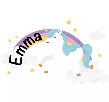Vinilo para bebés de unicornio personalizable - TenVinilo