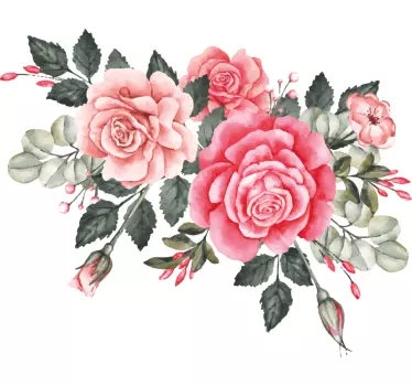Vinilo decorativo flores ramo de rosas bonitas - TenVinilo