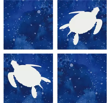 Vinilo azulejos animal patrón de galaxia - TenVinilo