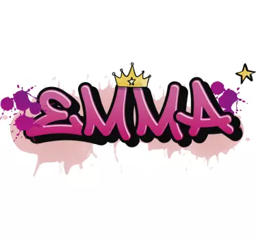 Vinilo infantil con nombre graffiti de reina - TenVinilo