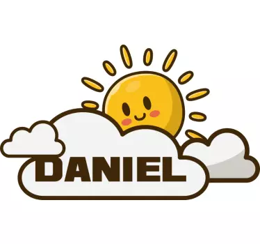 Vinilo bebé nubes blancas con nombre - TenVinilo