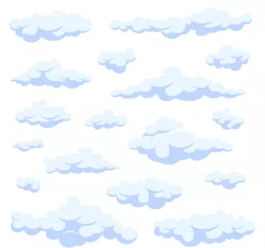 Vinilo infantil nubes dibujadas - TenVinilo