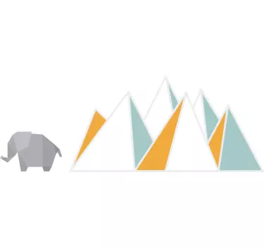 Vinilo infantil estilo geométrico con elefante - TenVinilo