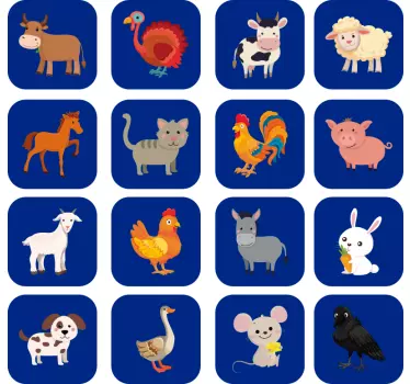 Pegatinas infantiles animales de la granja - TenVinilo