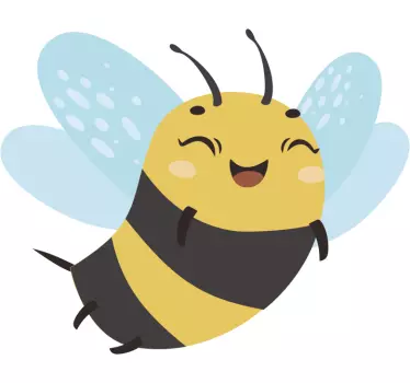 Vinilo bebé animales abeja feliz volando - TenVinilo