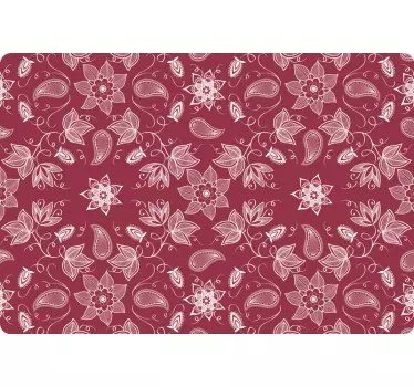 Vinil para laptop retro flores paisley - TenVinilo