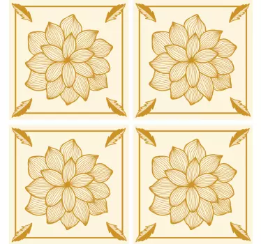 Azulejos vinílicos bandada floral paisley - TenVinilo