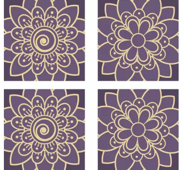 Azulejos vinílicos estilo floral paisley - TenVinilo