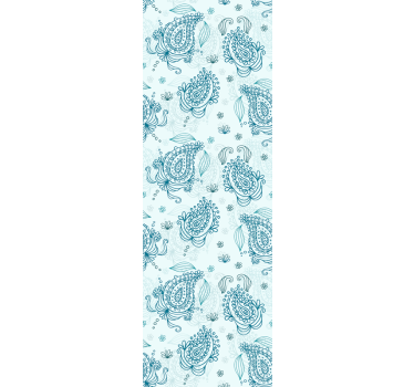 Vinilo para refrigerador paisley floral azul - TenVinilo