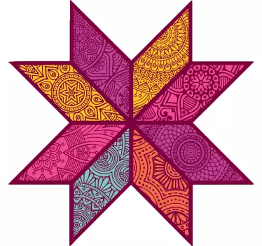 Vinilo geométrico para pared mosaico multicolor paisley - TenVinilo