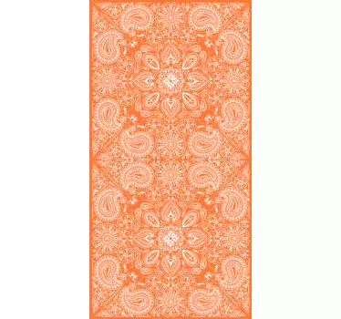 Vinilo para refrigerador patrón paisley naranja - TenVinilo