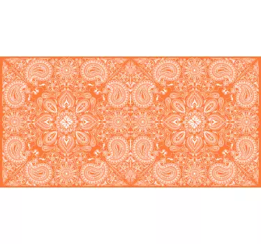 Vinilo mueble patrón paisley naranja - TenVinilo