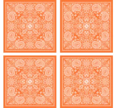 Azulejos vinílicos patrón paisley cachemir - TenVinilo