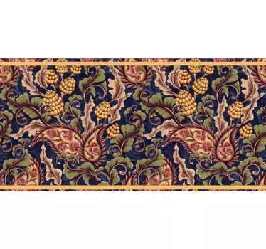 Cenefa adhesiva patrón floral paisley naranja - TenVinilo