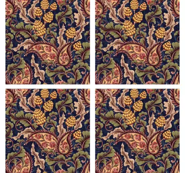 Azulejos vinílicos ilustración paisley realista - TenVinilo