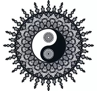 Vinilo para salón ying yang estilo mandala - TenVinilo