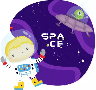 Vinilo para niños espacio con astronauta - TenVinilo
