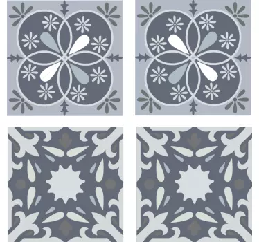 Azulejos vinílicos Flor azul original - TenVinilo