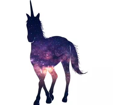 Vinilo cuento infantil Unicornio de color espacial - TenVinilo