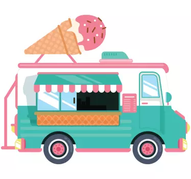 Vinilo decorativo infantil dibujo camión de helados - TenVinilo