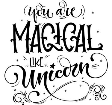 Vinilo pared infantil frase eres un unicornio mágico - TenVinilo