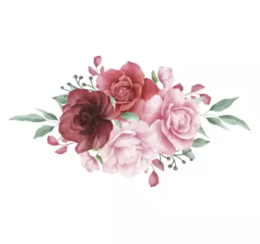 Pegatina para portátil de flores estilo acuarela - TenVinilo