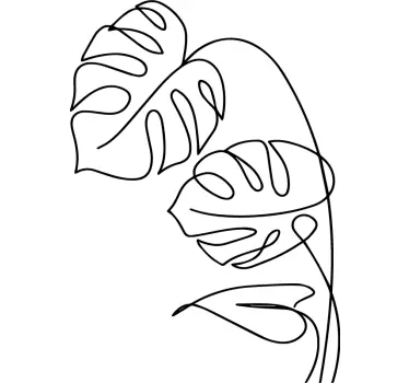 Vinilo de plantas silueta hojas monstera - TenVinilo
