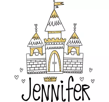 Vinilo pared infantil opción de personalización del castillo - TenVinilo