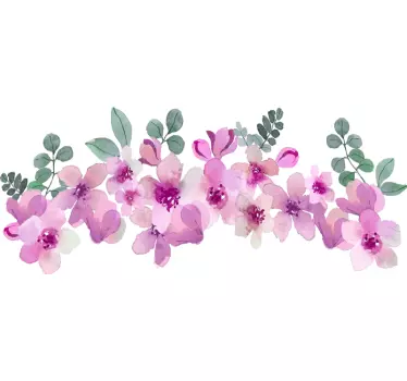 Vinilo de flor Hermoso ramo de flores de acuarela - TenVinilo