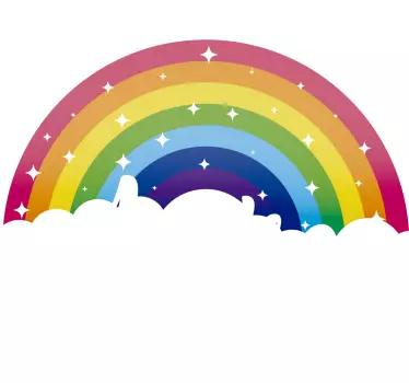 Vinilo arco iris infantil brillante con nombre - TenVinilo