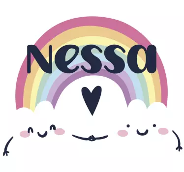 Mural habitación infantil Nombre personalizado en arcoiris - TenVinilo