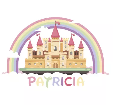 Vinilo decorativo cartoon Castillo de fantasía personalizado - TenVinilo