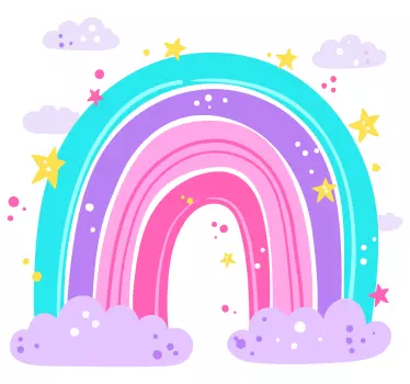 Vinilo decorativo ilustración Arcoiris con estrellas - TenVinilo