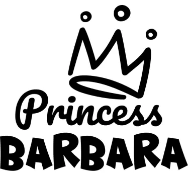 Vinilo puerta Corona de princesa con nombre - TenVinilo