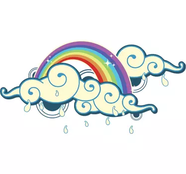 Vinilo portátil nubes arco iris - TenVinilo