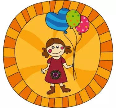 Vinilo pared infantil niña con globos - TenVinilo