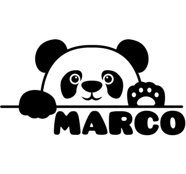 Vinilo para niños osito panda bebé con nombre - TenVinilo