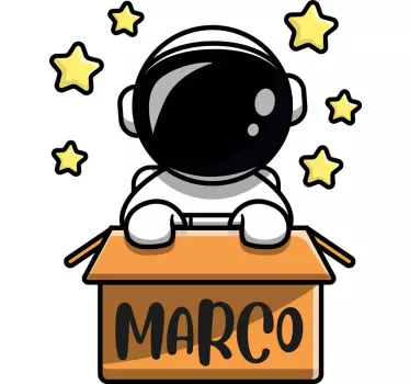 Vinilo pared infantil aventura del niño astronauta - TenVinilo