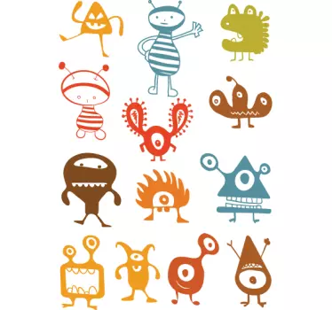 Vinilo infantil stickers alienigenas - TenVinilo