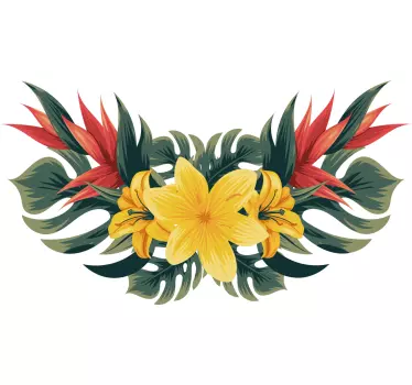 Vinilo de flor Arco floral tropical - TenVinilo