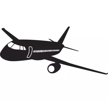 Vinilo infantil elegante silueta de avión - TenVinilo