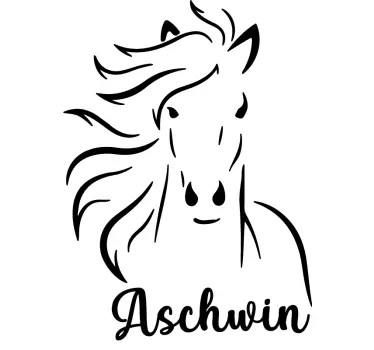 Vinilo de animales caballo corriendo con nombre - TenVinilo