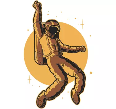Vinilo espacio astronauta flotando alegremente - TenVinilo