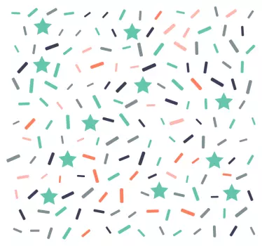 Vinilo pared infantil patrón de estrellas de colores - TenVinilo