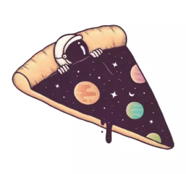 Vinilo espacio rebanada de pizza de astronauta - TenVinilo
