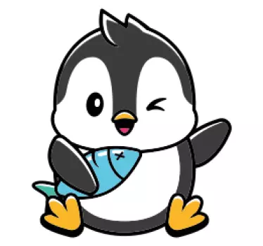 Vinilo pared infantil adorable figura de pingüino - TenVinilo