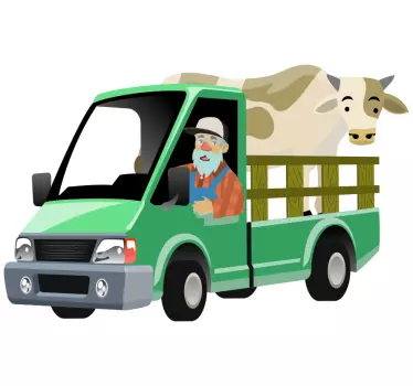 Vinilo juguete Transporte de camiones de agricultores - TenVinilo