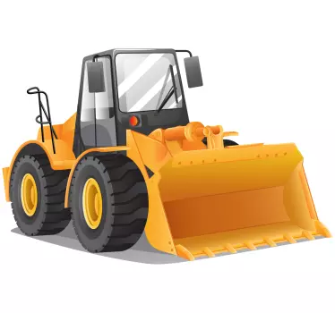 Vinilo para niños dibujo tractor amarillo - TenVinilo