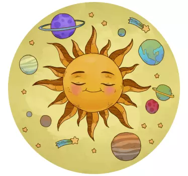 Vinilo espacio ilustración del sol sonriente - TenVinilo