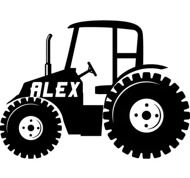 Vinilo medidor infantil diseño personalizado de tractor - TenVinilo